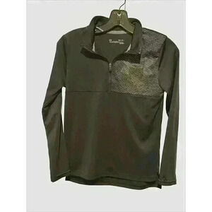 Under Amour Heat Gear 1/4 Zip Pullover Sweatshirt Youth Size L Black Unisex